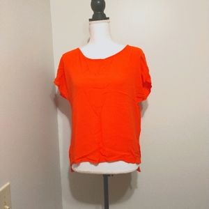 Ella Moss Orange Top size M Scoope Neck Rayon